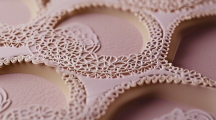 Obraz premium A close-up shot of a pink plate with cut-outs, ideal for use in food or craft-related scenes