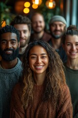 Fototapeta premium Group portrait of friends or family standing side by side