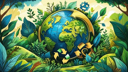 Artwork highlighting sustainability, nature conservation, and eco-friendly practices aligns with global environmental awareness.