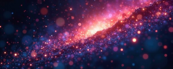 Obraz premium Glittering stardust fills the cosmos with twinkling light, shimmer, sparkles