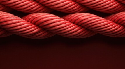 Twisted red rope creates striking pattern against dark backgroun