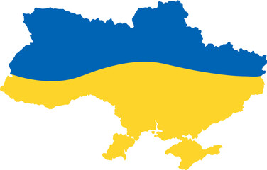 Map of Ukraine in National Flag Colors Vector