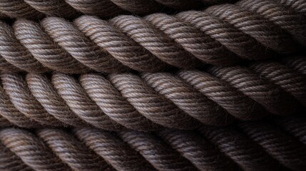 Twisted strands of rope create textured, earthy pattern showcasi