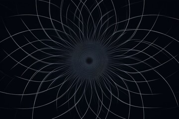 Fototapeta premium Precise lines forming a symmetrical flower pattern on a minimalist background