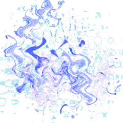 Fototapeta premium An abstract transparent psychedelic wavy liquid splatter design element overlay.