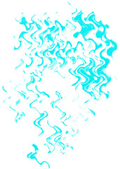 An abstract transparent psychedelic wavy liquid splatter design element overlay.