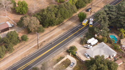 Ojai, California, USA, Sunday January 26th, 2025. Electric Car Fire amidst the Pacific Palisades,...
