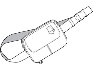 versatile bum bag flat sketch vector illustration