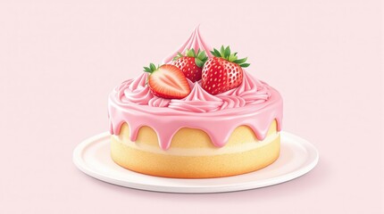 Cake with strawberries