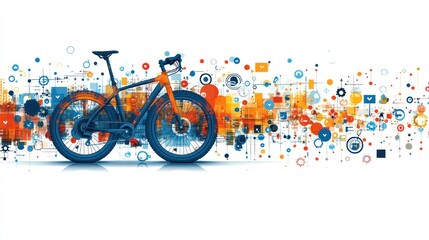 Fototapeta premium Futuristic E-bike Concept: Technology and Cycling Converge