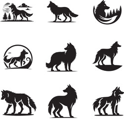Naklejka premium set of animals silhouettes