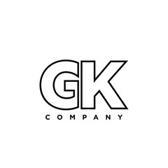 Letter G and K, GK logo design template. Minimal monogram initial based logotype.