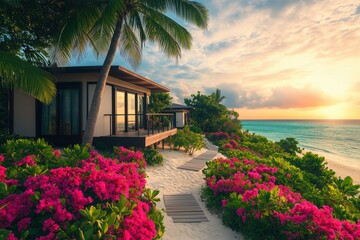 Fototapeta premium Dreamy island escape with privacy and untouched tropical landscapes