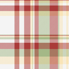 Doodle pattern tartan fabric, finish seamless check plaid. Tattersall background texture vector textile in white and red colors.