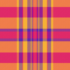 Revival check tartan fabric, ceremony background textile seamless. Age texture vector pattern plaid in amber and red colors.