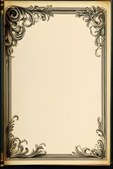 Template of a frame for cards or books. on aged paper