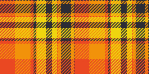 Worn tartan fabric textile, floor plaid background check. Robe texture pattern vector seamless in bright and red colors.