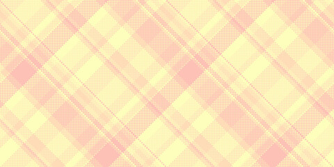 Satin textile seamless background, new year plaid vector check. 70s fabric pattern tartan texture in light and peach puff colors.