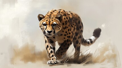 Fototapeta premium Majestic predator in focus: wildlife art capturing the intense gaze of a cheetah for nature-themed design projects