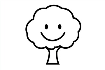 Obraz premium Simple outline of a tree with a straight trunk for coloring activities