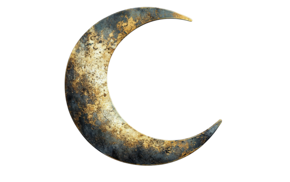 Embracing Spiritual Awakening Through the Crescent Moon Isolated on transparent background.