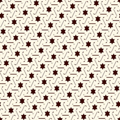 Contemporary geometric pattern. Repeated stars motif. Seamless surface design. Ornamental wallpaper. Modern geo abstract background. Minimalist wallpaper. Simple digital paper, textile print. Vector