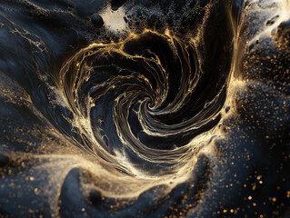 Golden Spiral of Alien Muscle Tissue: Abstract Bio-Art Design metal power space shape curve yellow  