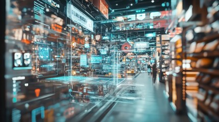 Obraz premium Futuristic Retail: A Vision of Data-Driven Shopping Experiences