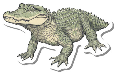 Obraz premium A Detailed Illustration Of A Young Alligator