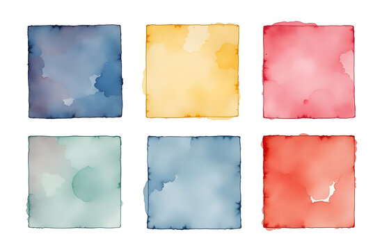 watercolor sign, schedule, bright squeres 