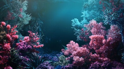 Naklejka premium Underwater coral landscape with vibrant colors