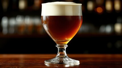 Aromatic Dark Beer in a Tulip Glass