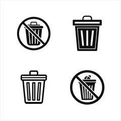 Trash Icons Vector Sign for Graphic and Web Design