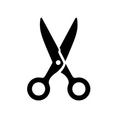 Sharp and Ready: A classic silhouette of a pair of open scissors, symbolizing precision, cutting-edge, and new beginnings.  