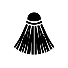 Badminton Shuttlecock Silhouette: A sleek, minimalist silhouette of a badminton shuttlecock, capturing the essential design of this iconic sports equipment.  