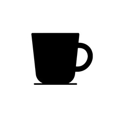 Simple Coffee Mug Icon: A clean and minimalist illustration of a coffee mug, perfect for branding or website design.  The simple black silhouette is versatile and easily adaptable.