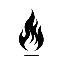 Fiery Flame Icon: A simple yet striking black silhouette of a flame with a subtle shadow beneath, conveying intensity, passion, and energy.