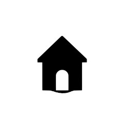 Home Icon: Simple yet powerful, this minimalist black icon depicts a house with a single door, symbolizing shelter, security, and comfort.