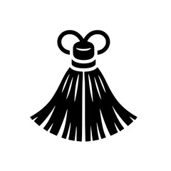 Black and White Tassel Icon: A bold, minimalist icon of a tassel in black and white, ideal for adding a touch of elegance and sophistication to any design project.