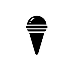 Ice Cream Cone Icon: A simple yet charming black and white icon of a classic ice cream cone, perfect for adding a touch of sweetness to your designs.