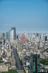 Stunning view of downtown Tokyo from the top of skyscraper