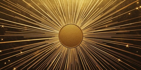 Obraz premium A gold starburst with a bold and eye-catching design, ideal for use in promotional materials, posters, or packaging