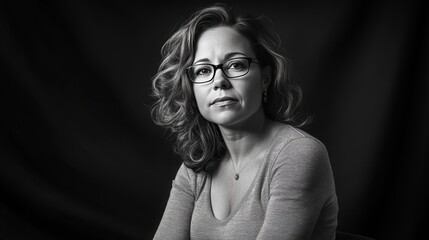 Obraz premium Woman With Curly Hair and Natural Makeup Poses Outdoors in a Green Setting on a Sunny Day, Showcasing a Relaxed and Thoughtful Expression