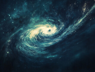 Obraz premium Warping Space: Abstract Energy Pulses, Cosmic Distortion, Futuristic Sci-Fi Background, Digital Art,