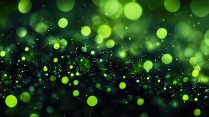 Fototapeta premium A cluster of green lights floating in mid-air, suitable for use in science fiction or futuristic scenes