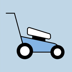 Lawn mower vector icon. Gardening grass-cutter