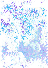 An abstract transparent psychedelic wavy liquid splatter design element overlay.