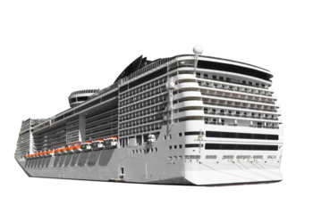 Big cruise ship close up