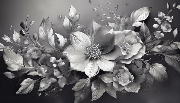 Hintergrund silberne Blumen