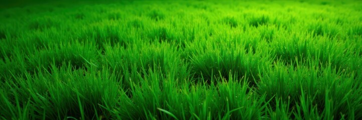 Fototapeta premium Dense, short-cropped green grass patch, perfect texture , vibrant green, countryside